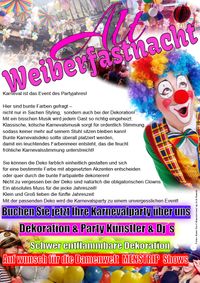 Hüpfburgverleih Ostfriesland | Karneval, Weiberfastnacht, Menstrip Show, DJ, Fasching, Flyer | Niedersachsen & Bremen